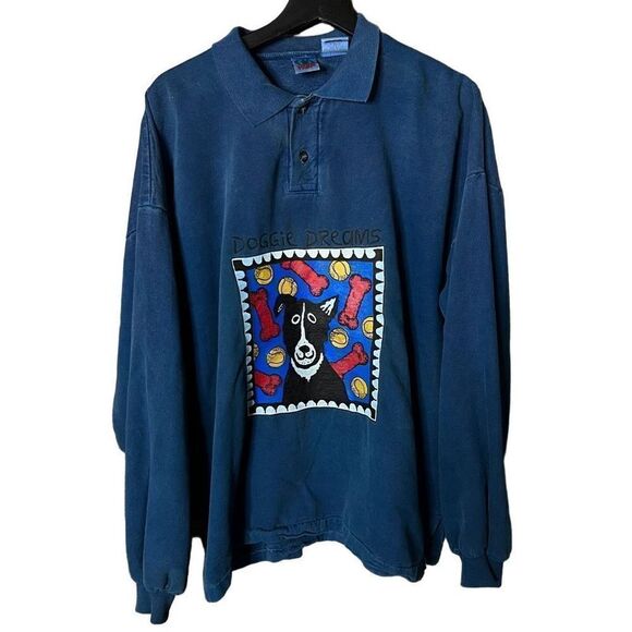VTG WEK USA Doggie Dreams Sweatshirt Medium - Picture 1 of 4